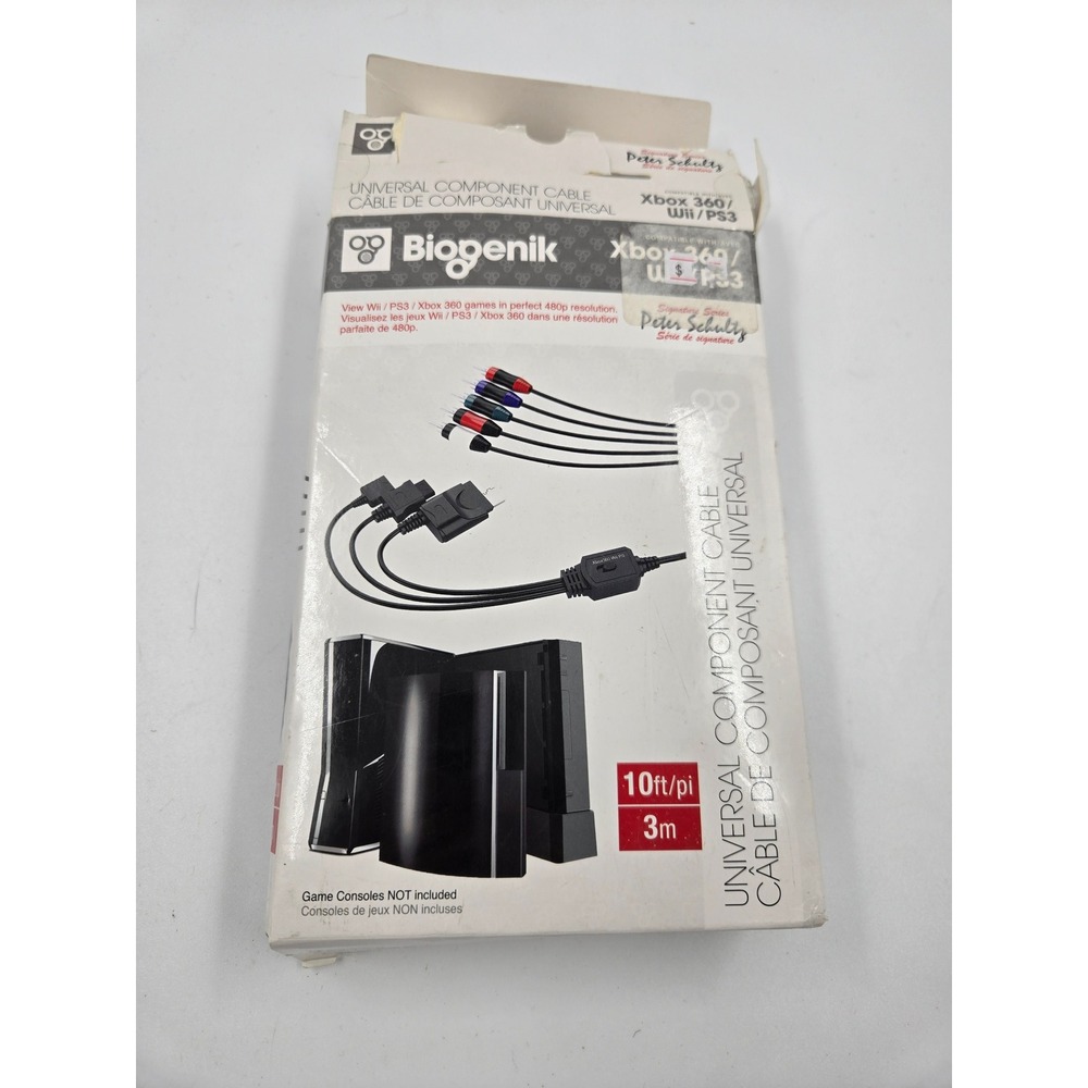 Biogenik Universal Component Cable Xbox 360 Wii PS3 10ft Peter Schultz Series